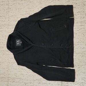 Armani Exchange Black Button Down Collared Casual Caridigan Style Sweater